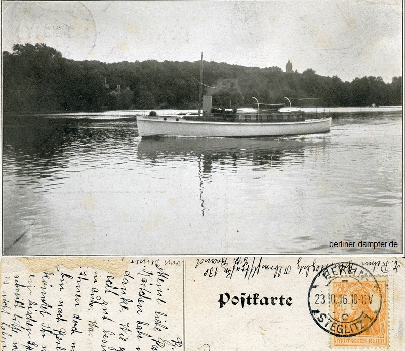 1916 Dampfschiff-Yacht Gentzerode - klein
