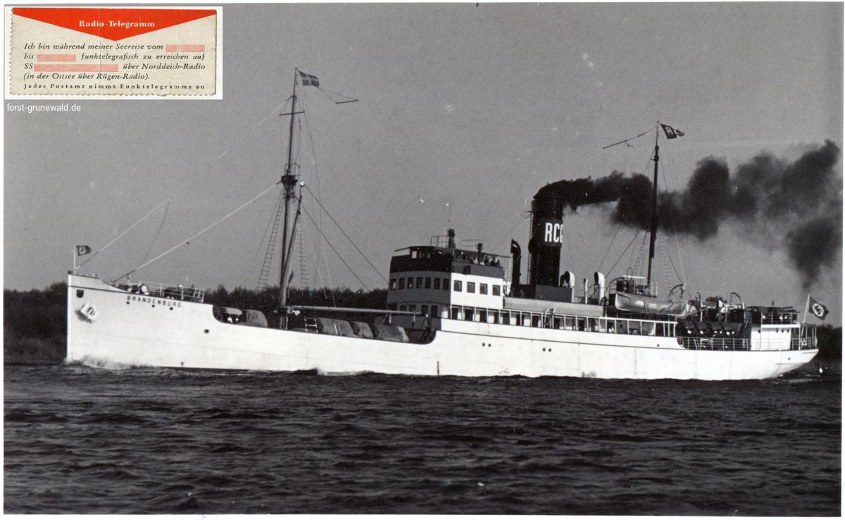 1934 ca Dampfer Brandenburg RCG Reederei Rud. Christ. Gribel klein