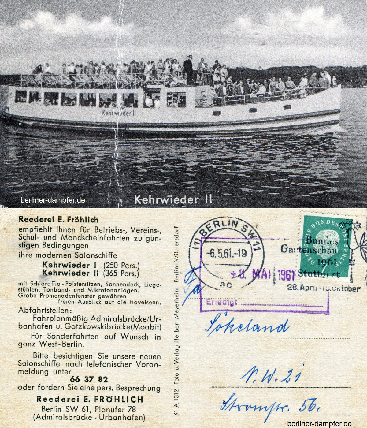 1961-06-05 Kehrwieder II Werbepostkarte Froehlich klein