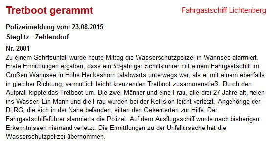 2015-08-23 Lichtenberg Tretboot gerammt - Polizei Berlin
