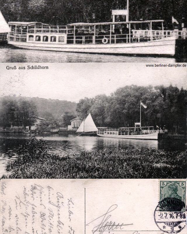 1916 Schildhorn mit Motorboot