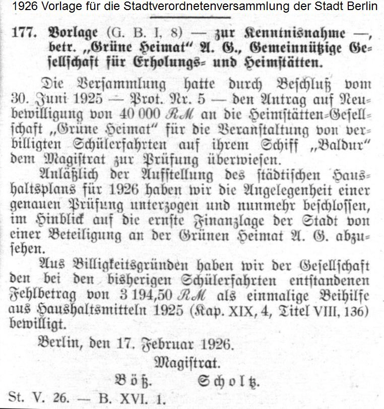 1926 Baldur Stadtverordnetenversammlung